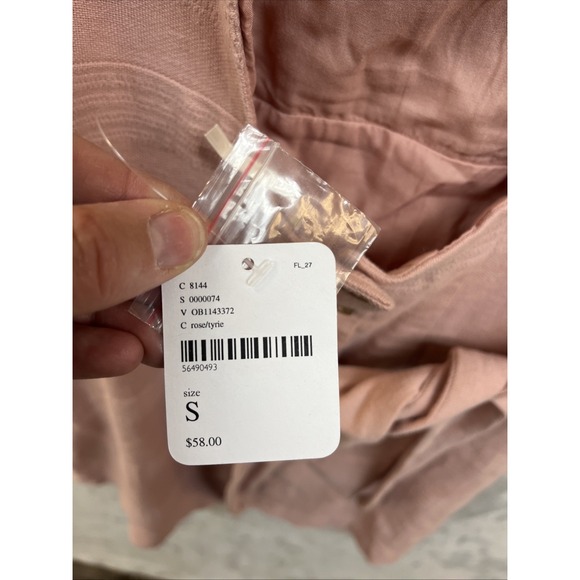 Free People Dress Women's S Pink Coquette Sheath Mini Open Back Lined Cotton NWT - Picture 6 of 10